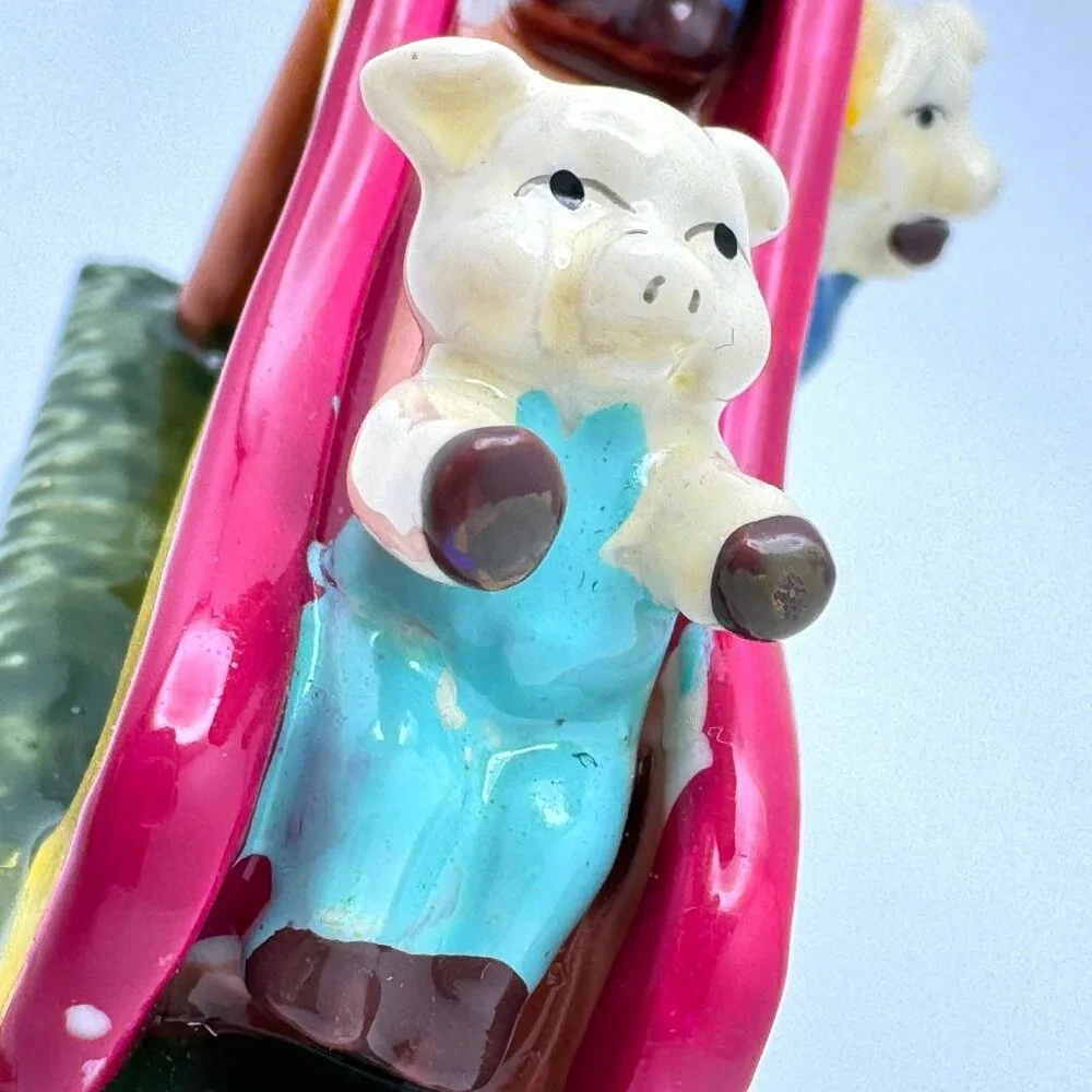 The Three Little Sliding Pigs Hinged Trinket Box Piglet Figure 2 3/4